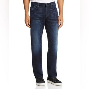 Mens 7 For All Man kind Carsen Dark Current Straight Fit Jeans in Dark Indigo